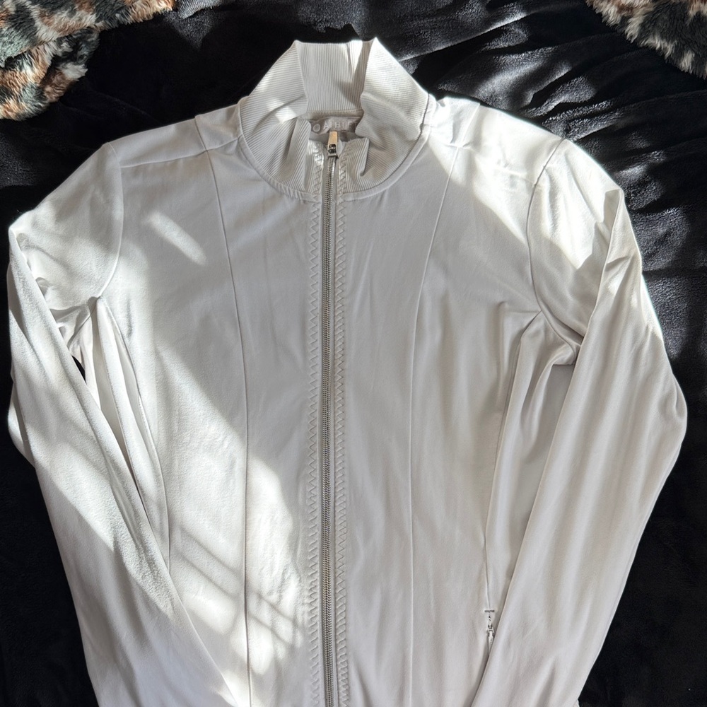 Athleta White Zip-Up Sweatshirt
